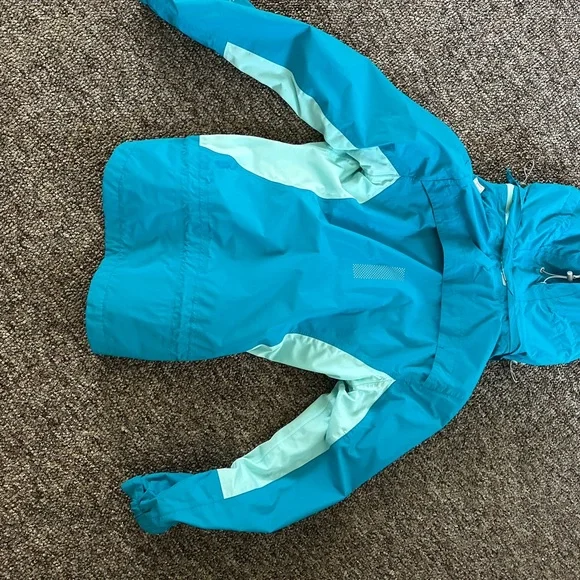 Women's Teal and Light Blue Running Jacket - Picture 2 of 4